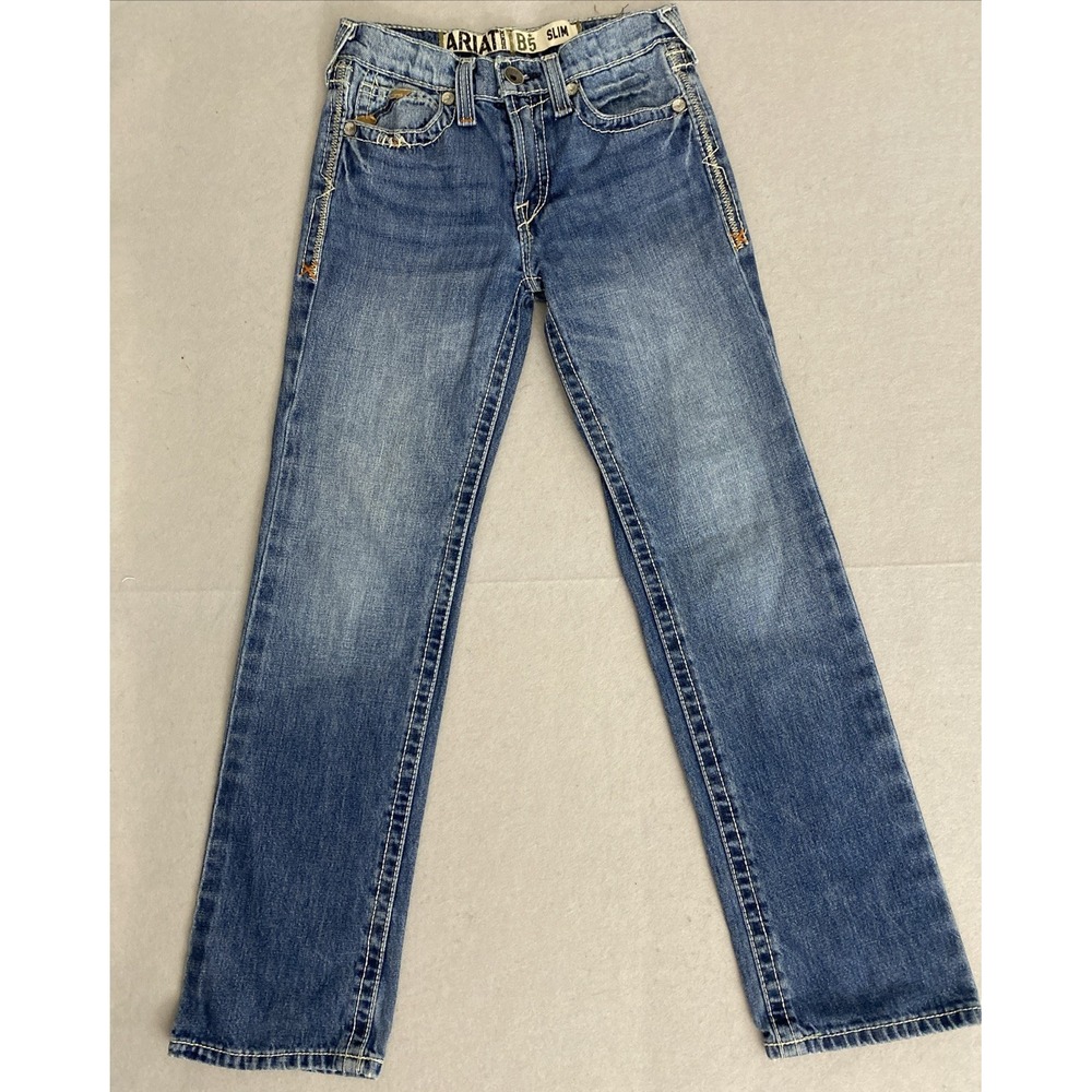 Ariat B5 Slim Denim Blue Jeans Youth Size 24x27 1/2  Western Wear Cowboy TAG 12